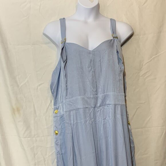 Unique Vintage Chambray Tie Back Overalls Blue Womens 5X 26 - Picture 3 of 6